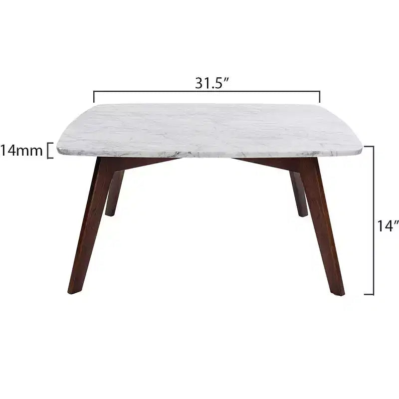 Table basse carrée en marbre blanc de Carrare (Italie)