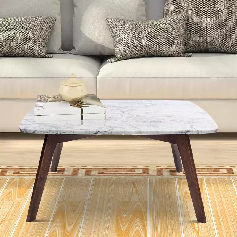 Table basse carrée en marbre blanc de Carrare (Italie)