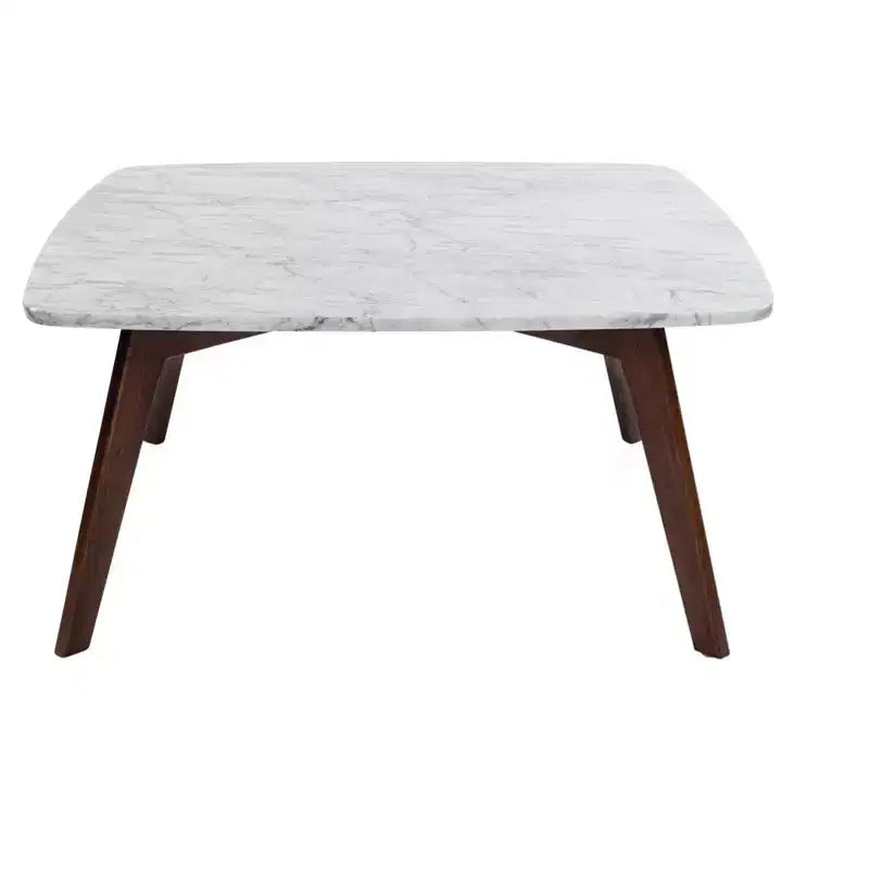 Table basse carrée en marbre blanc de Carrare (Italie)