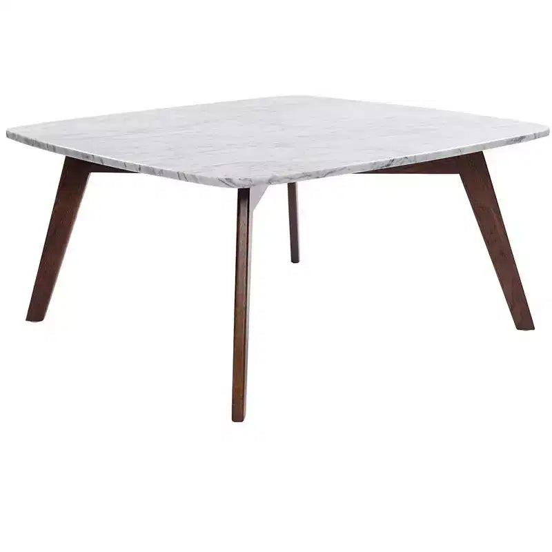 Table basse carrée en marbre blanc de Carrare (Italie)