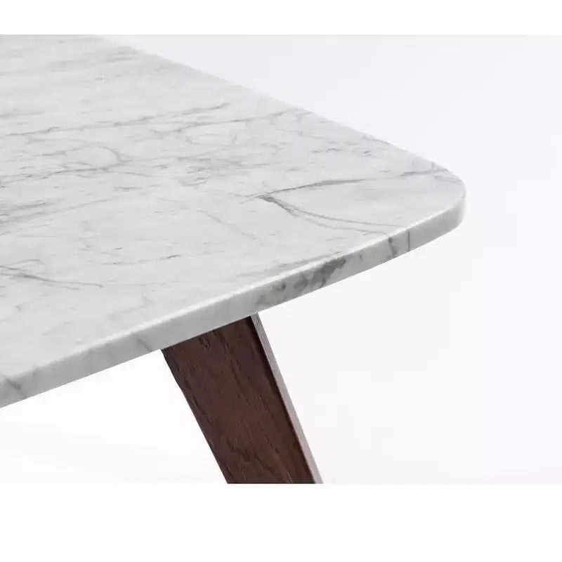 Table basse carrée en marbre blanc de Carrare (Italie)