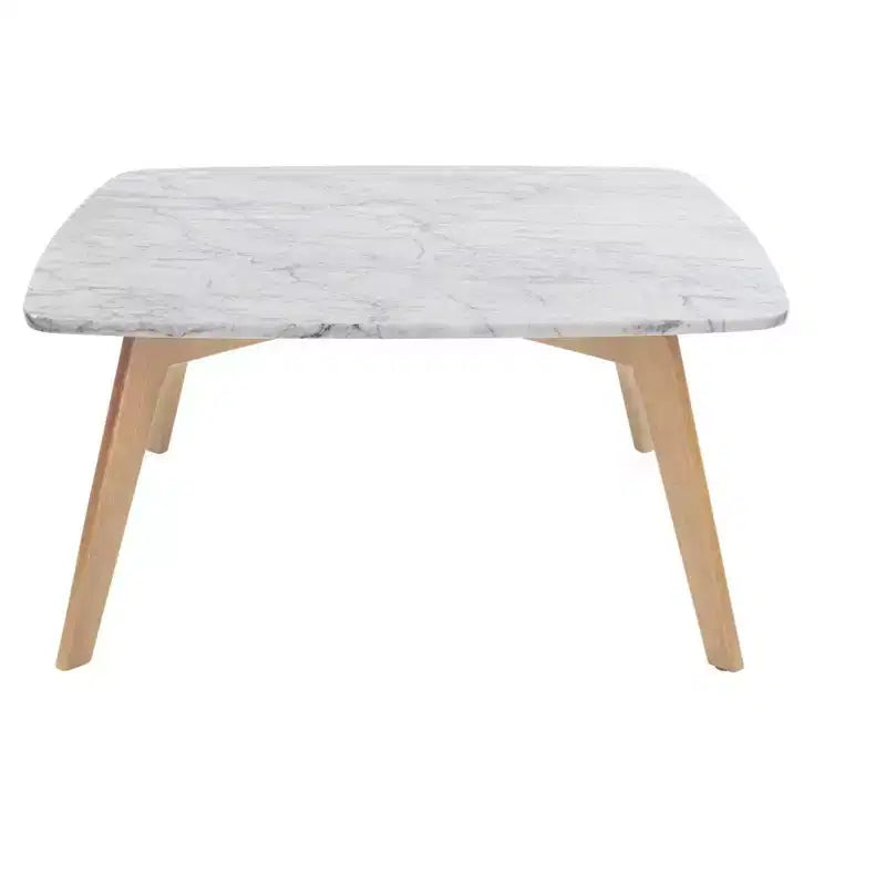 Table basse carrée en marbre blanc de Carrare (Italie)