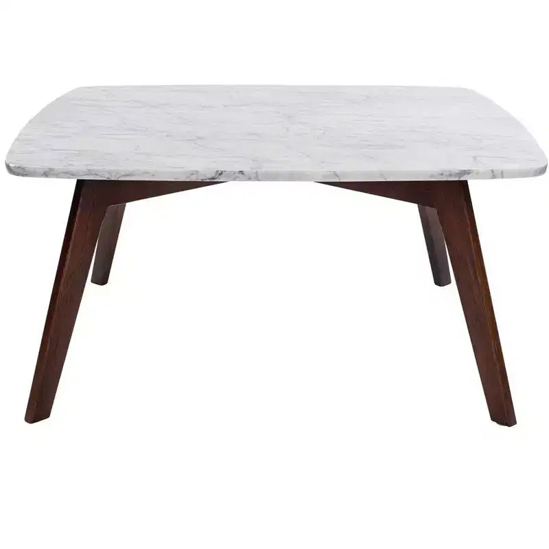Table basse carrée en marbre blanc de Carrare (Italie)