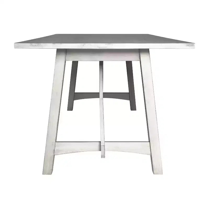 Table à manger de ferme avec piètement à tréteaux en bois