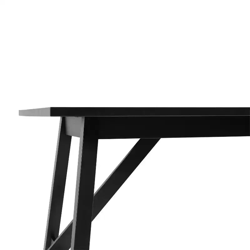 Table à manger de ferme avec piètement à tréteaux en bois