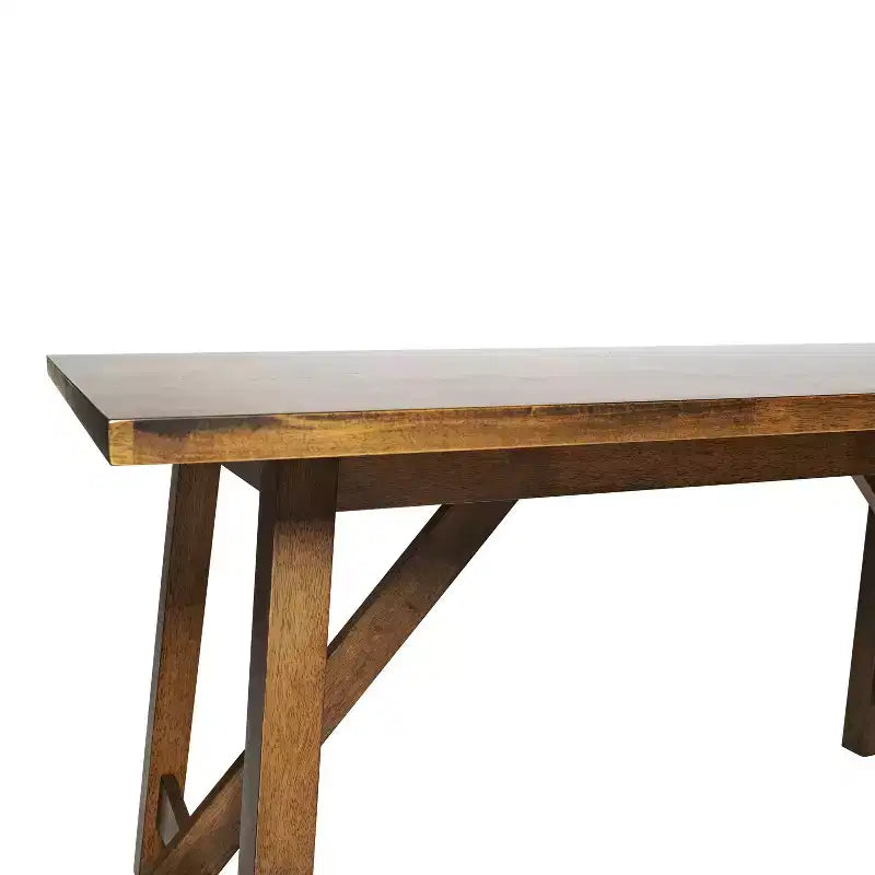 Table à manger de ferme avec piètement à tréteaux en bois