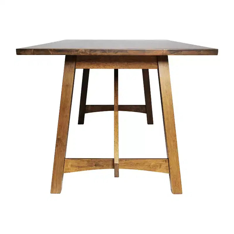 Table à manger de ferme avec piètement à tréteaux en bois