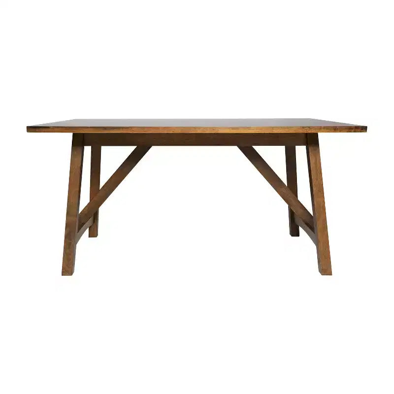 Table à manger de ferme avec piètement à tréteaux en bois