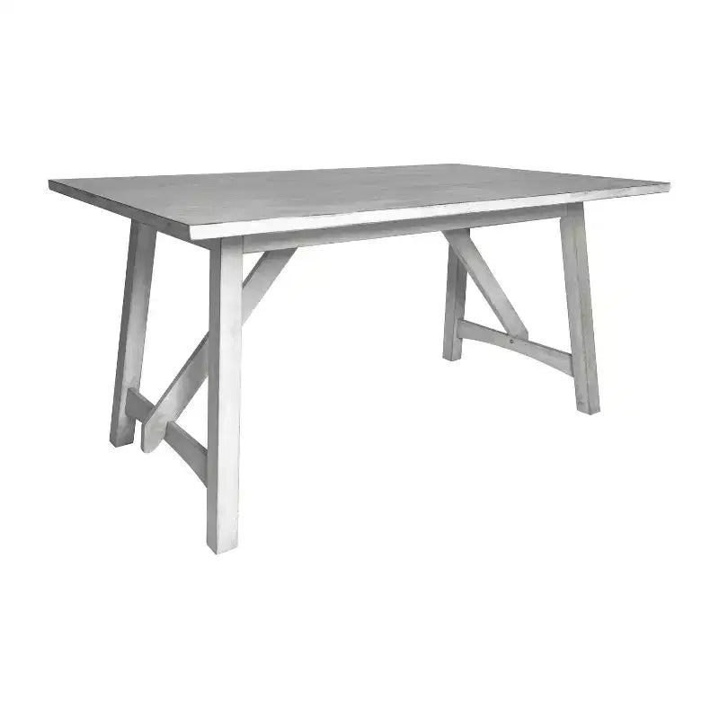 Table à manger de ferme avec piètement à tréteaux en bois