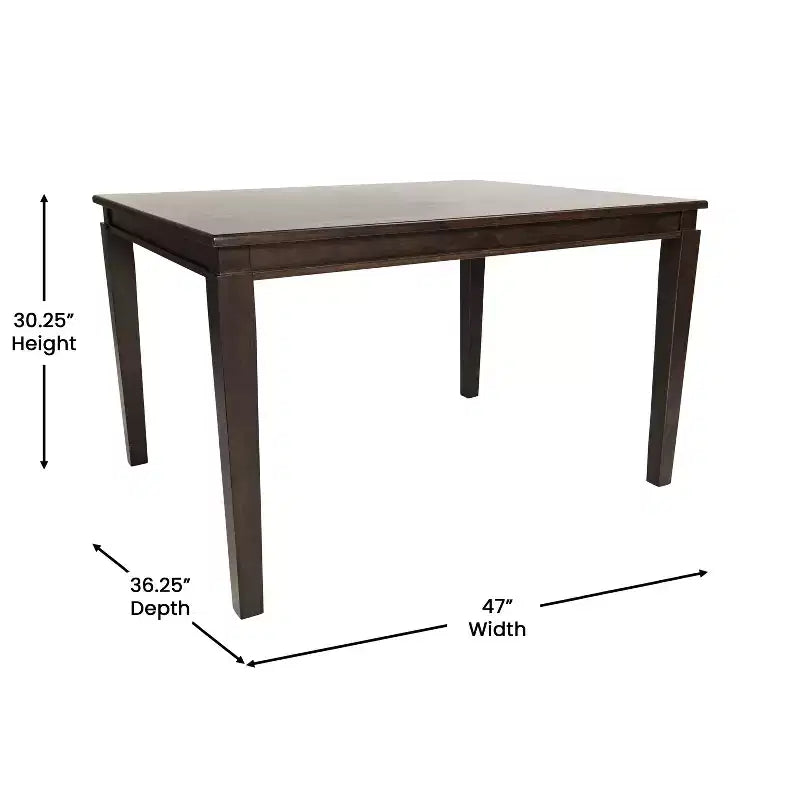 Table à manger en bois massif, table rectangulaire robuste de qualité commerciale pour 4 personnes