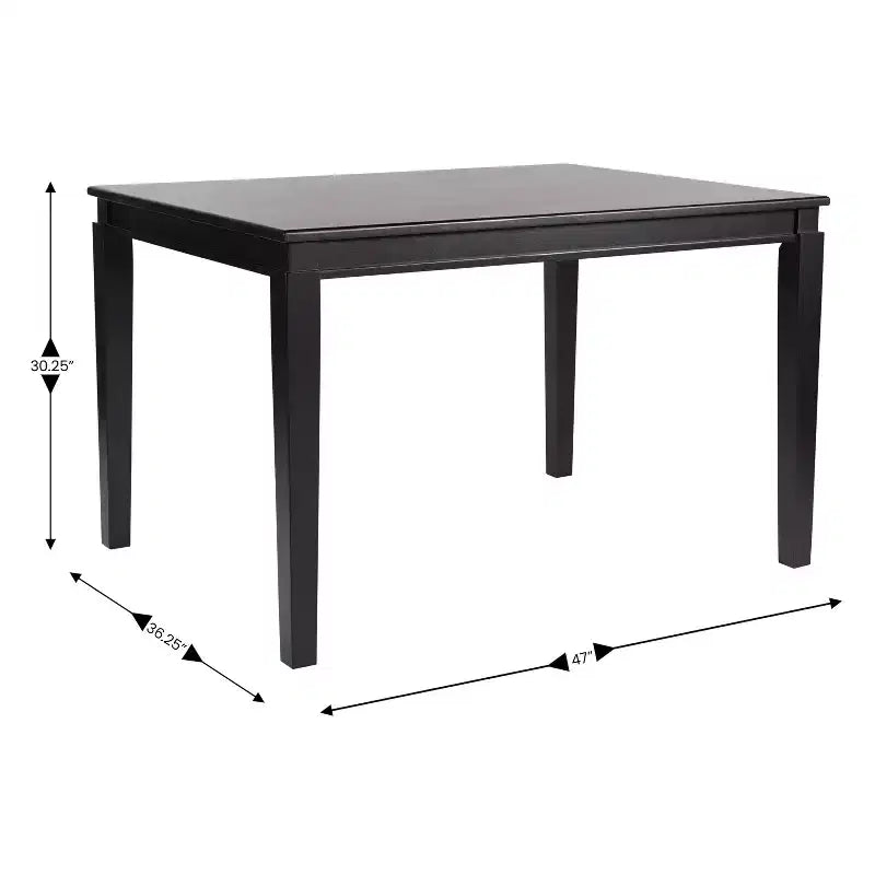 Table à manger en bois massif, table rectangulaire robuste de qualité commerciale pour 4 personnes