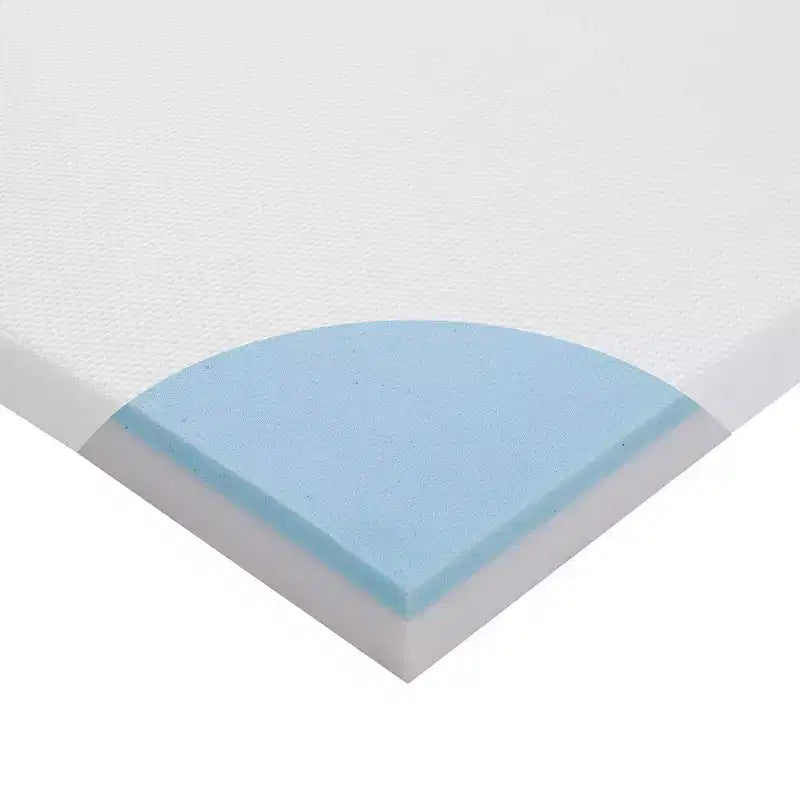 Matelas pliable en trois avec 1 mousse à mémoire de forme infusée de gel