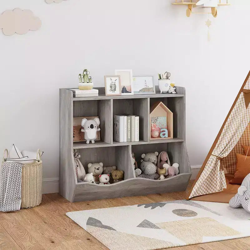Étagère et rangement pour jouets pour enfants, meuble de rangement multi-étagères avec compartiments pour garçons et filles, salle de jeux