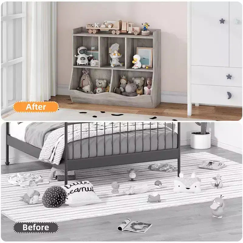 Étagère et rangement pour jouets pour enfants, meuble de rangement multi-étagères avec compartiments pour garçons et filles, salle de jeux