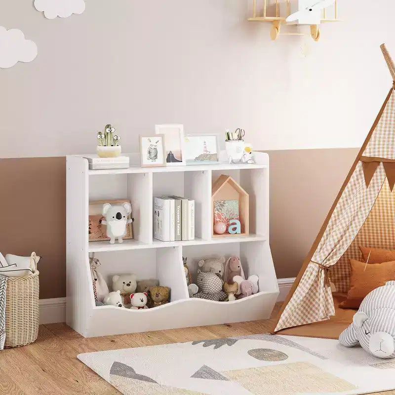 Étagère et rangement pour jouets pour enfants, meuble de rangement multi-étagères avec compartiments pour garçons et filles, salle de jeux