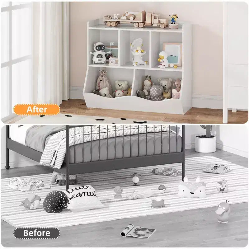 Étagère et rangement pour jouets pour enfants, meuble de rangement multi-étagères avec compartiments pour garçons et filles, salle de jeux