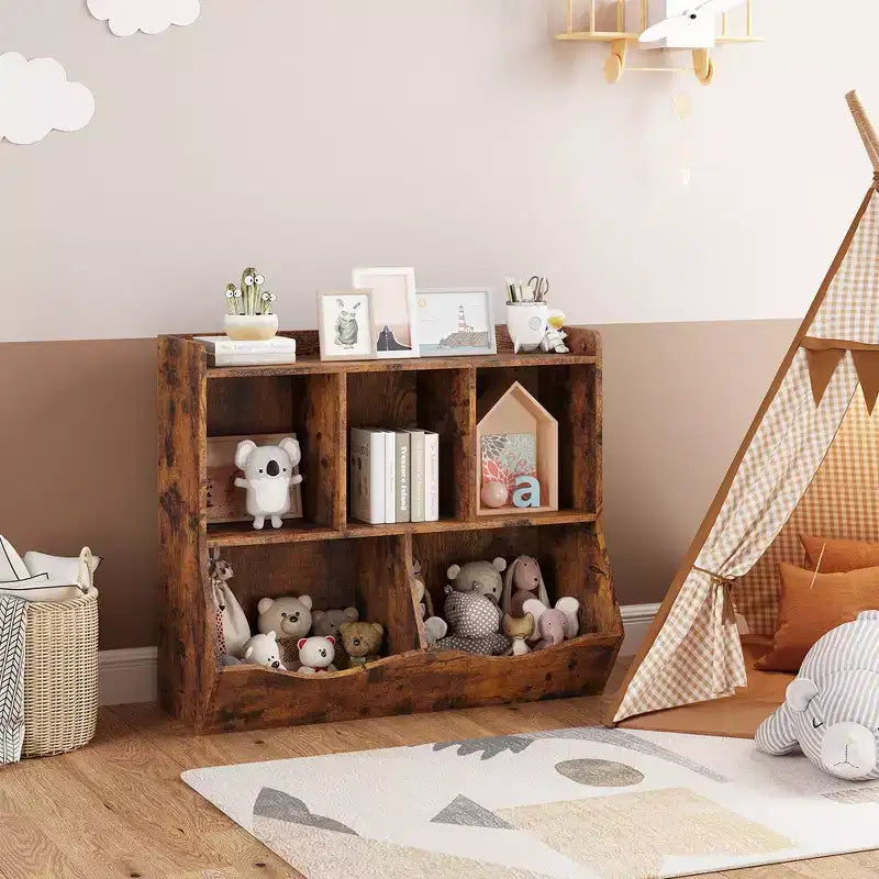 Étagère et rangement pour jouets pour enfants, meuble de rangement multi-étagères avec compartiments pour garçons et filles, salle de jeux