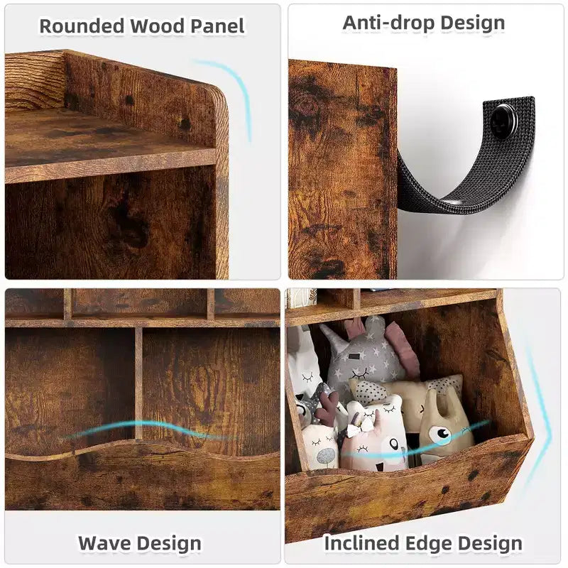 Étagère et rangement pour jouets pour enfants, meuble de rangement multi-étagères avec compartiments pour garçons et filles, salle de jeux