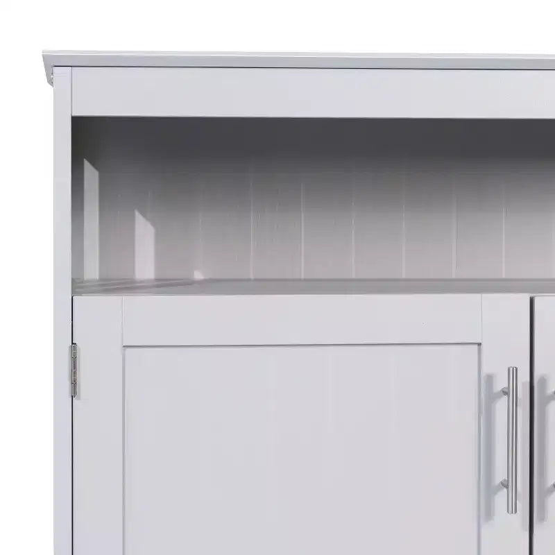 Buffet et console classiques avec armoire de rangement à deux portes et étagère de rangement ouverte