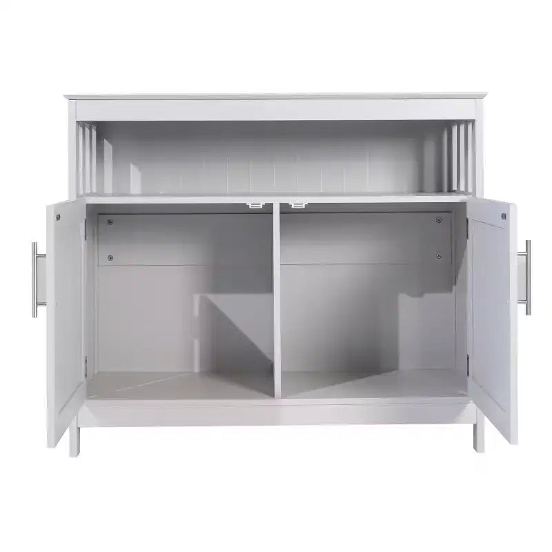 Buffet et console classiques avec armoire de rangement à deux portes et étagère de rangement ouverte