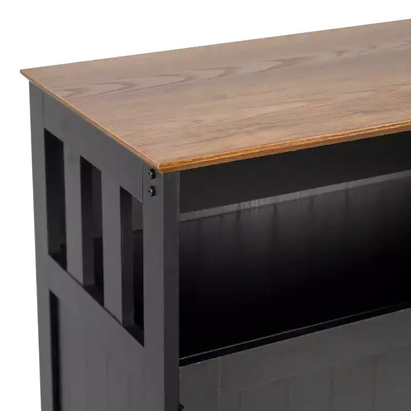 Buffet et console classiques avec armoire de rangement à deux portes et étagère de rangement ouverte