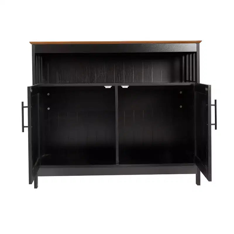 Buffet et console classiques avec armoire de rangement à deux portes et étagère de rangement ouverte