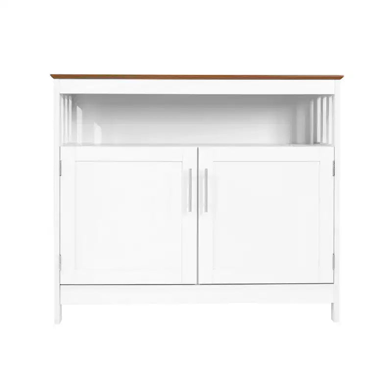 Buffet et console classiques avec armoire de rangement à deux portes et étagère de rangement ouverte