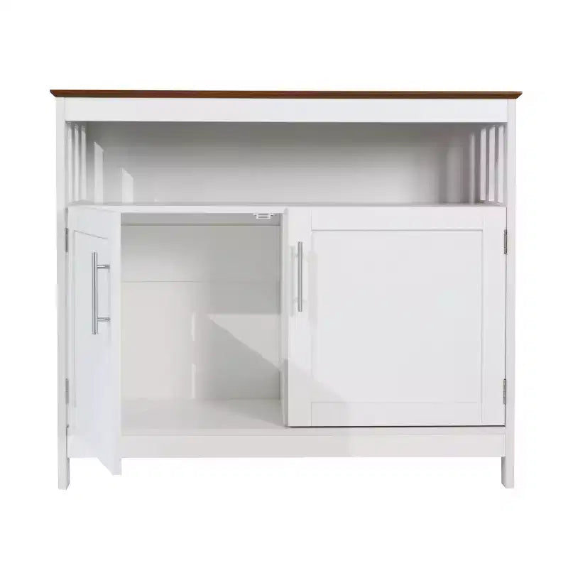 Buffet et console classiques avec armoire de rangement à deux portes et étagère de rangement ouverte