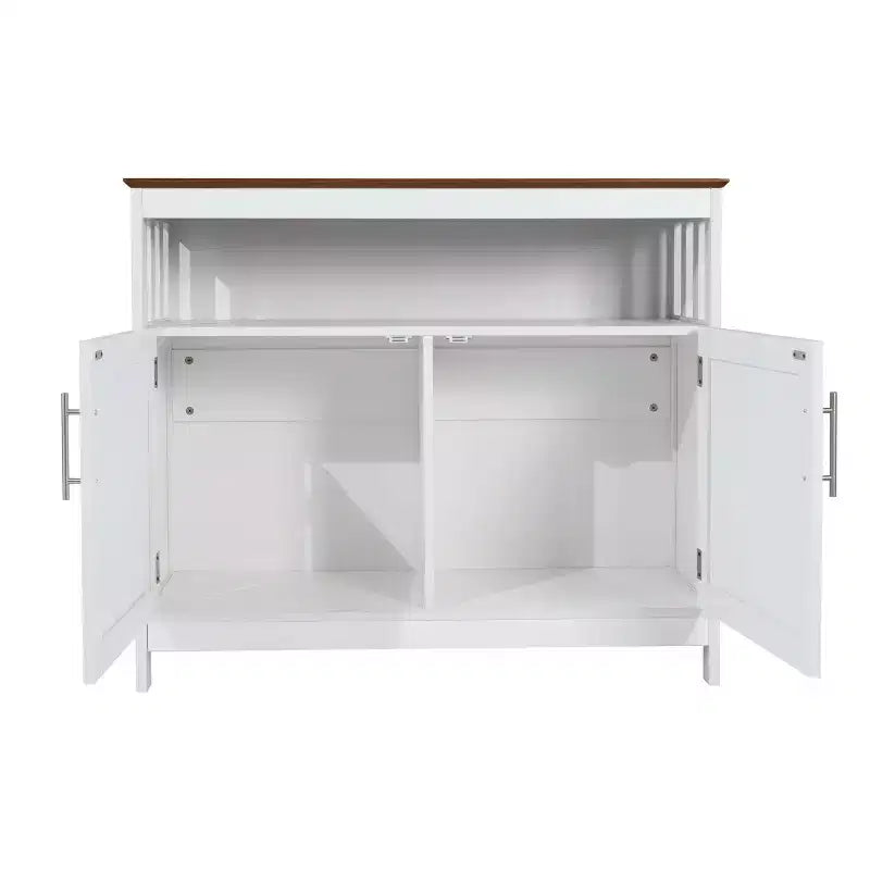 Buffet et console classiques avec armoire de rangement à deux portes et étagère de rangement ouverte