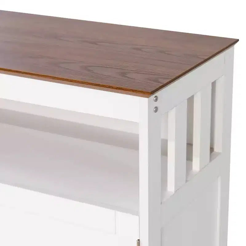 Buffet et console classiques avec armoire de rangement à deux portes et étagère de rangement ouverte