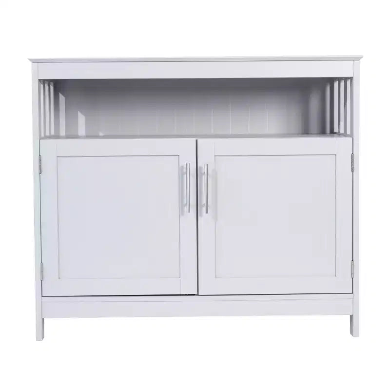 Buffet et console classiques avec armoire de rangement à deux portes et étagère de rangement ouverte