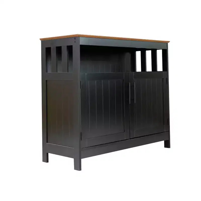 Buffet et console classiques avec armoire de rangement à deux portes et étagère de rangement ouverte