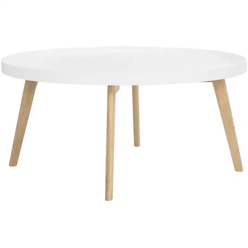 Table Basse Ronde - Blanc/Chêne