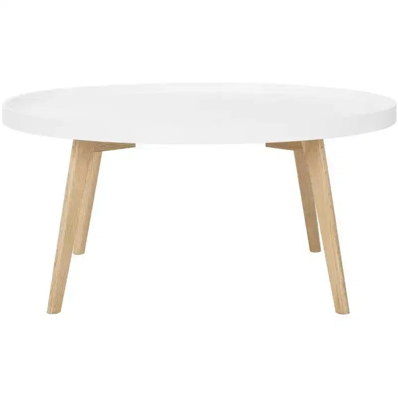 Table Basse Ronde - Blanc/Chêne