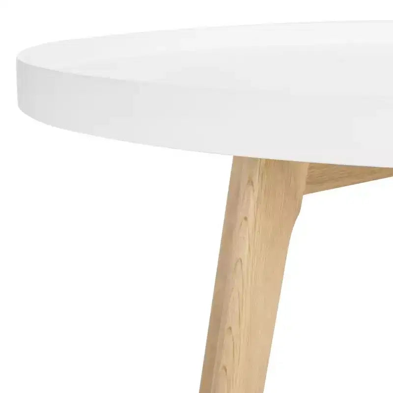 Table Basse Ronde - Blanc/Chêne