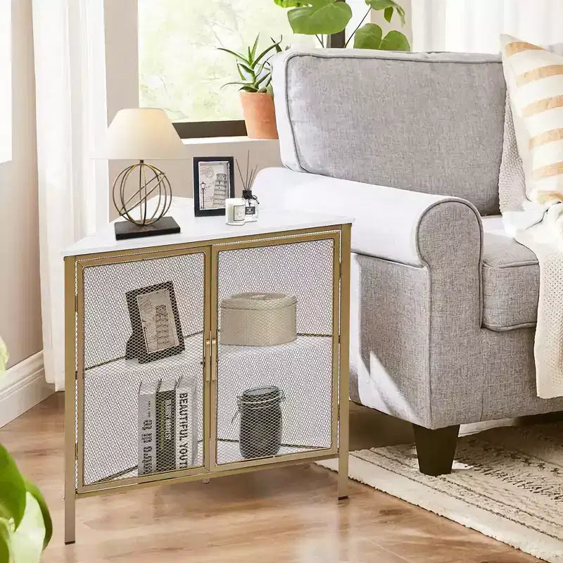 Étagère d'angle de rangement, étagère de présentation à 3 niveaux avec porte de protection et cadre métallique pour petits espaces