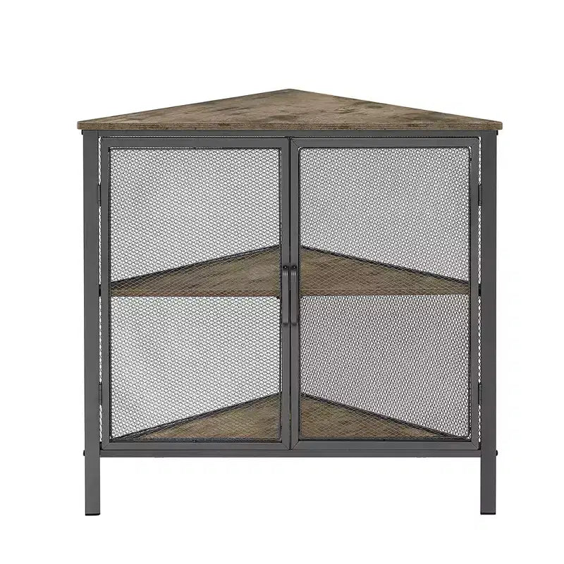 Étagère d'angle de rangement, étagère de présentation à 3 niveaux avec porte de protection et cadre métallique pour petits espaces