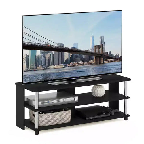 Meuble TV 3 niveaux pour TV jusqu'à 48", console TV meuble TV avec étagères de rangement ouvertes, Americano