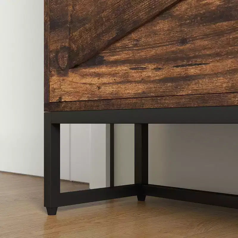 Meuble à Chaussures Fin, Meuble de Rangement à Chaussures Industriel avec 2 Tiroirs Basculants, Étagères Réglables, Tiroir Supérieur pour 12 Paires