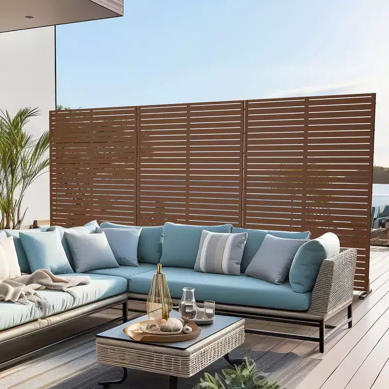 Panneau d'intimité extérieur en métal autoportant 72H x 47W Panneaux décoratifs pour patio
