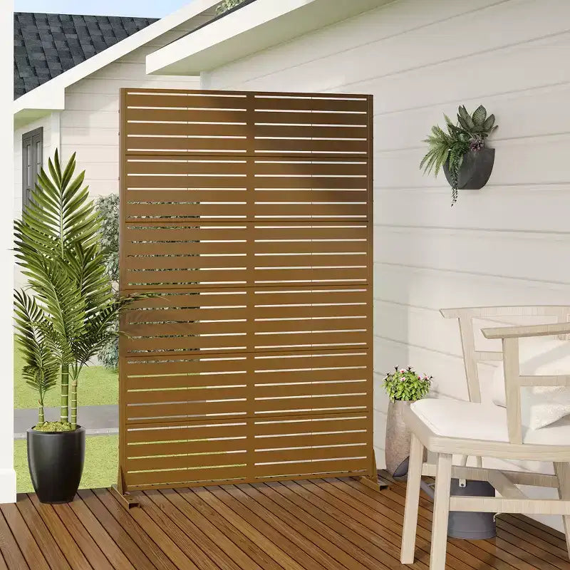 Panneau d'intimité extérieur en métal autoportant 72H x 47W Panneaux décoratifs pour patio