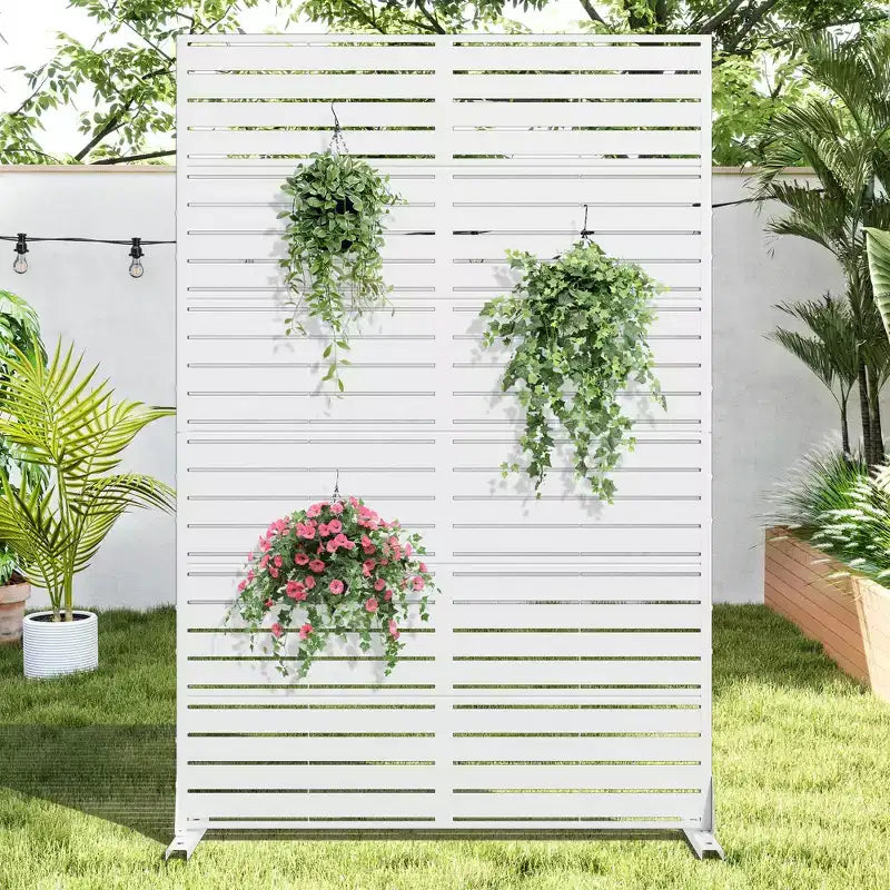 Panneau d'intimité extérieur en métal autoportant 72H x 47W Panneaux décoratifs pour patio