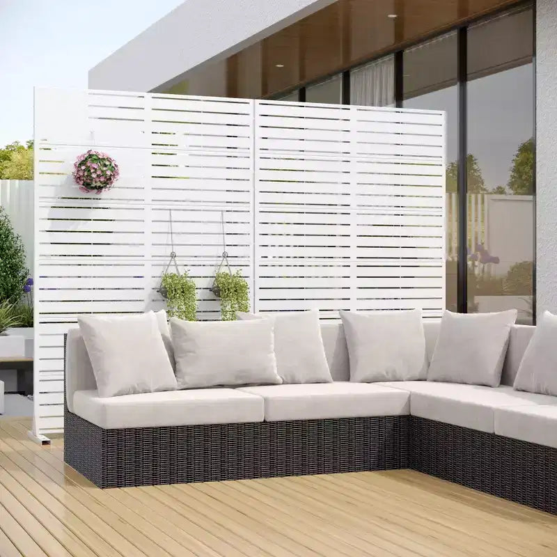 Panneau d'intimité extérieur en métal autoportant 72H x 47W Panneaux décoratifs pour patio