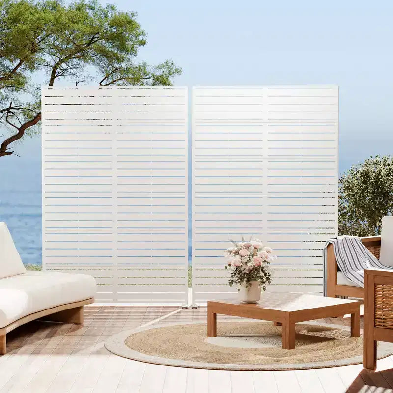 Panneau d'intimité extérieur en métal autoportant 72H x 47W Panneaux décoratifs pour patio