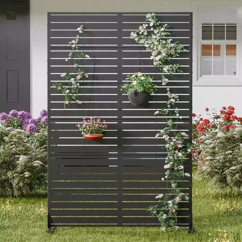 Panneau d'intimité extérieur en métal autoportant 72H x 47W Panneaux décoratifs pour patio