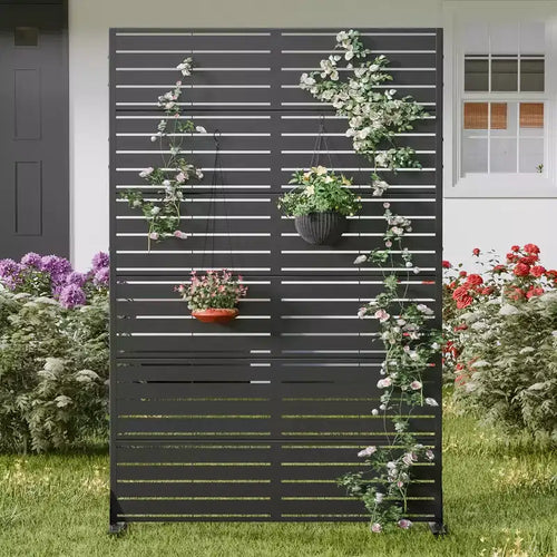 Panneau d'intimité extérieur en métal autoportant 72H x 47W Panneaux décoratifs pour patio
