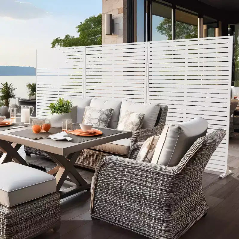 Panneau d'intimité extérieur en métal autoportant 72H x 47W Panneaux décoratifs pour patio