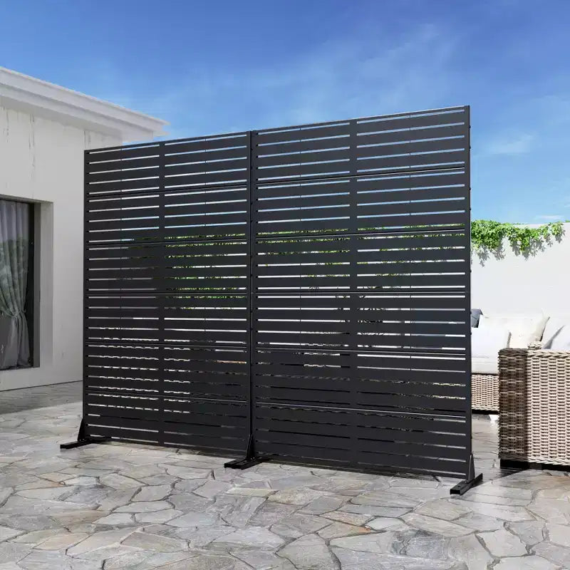 Panneau d'intimité extérieur en métal autoportant 72H x 47W Panneaux décoratifs pour patio