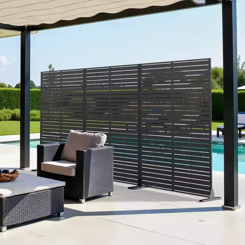 Panneau d'intimité extérieur en métal autoportant 72H x 47W Panneaux décoratifs pour patio