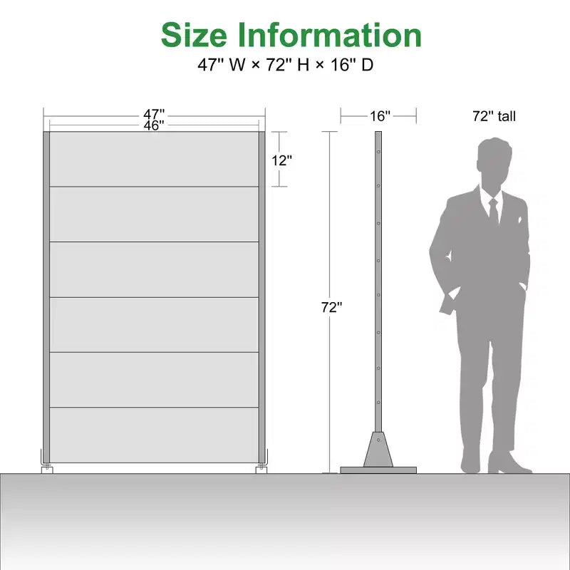 Panneau d'intimité extérieur en métal autoportant 72H x 47W Panneaux décoratifs pour patio